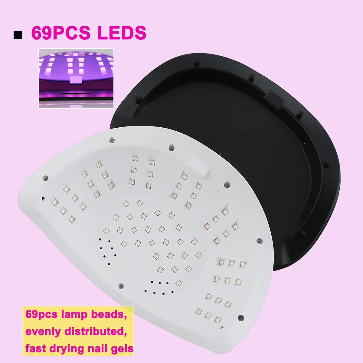 Nail Dryers Large Nail Dryer Doube Hands Use 69 Leds UV Nail Lamps For Gel Polish Curing Manicure Machine High Power Nail Art Equipment 231020