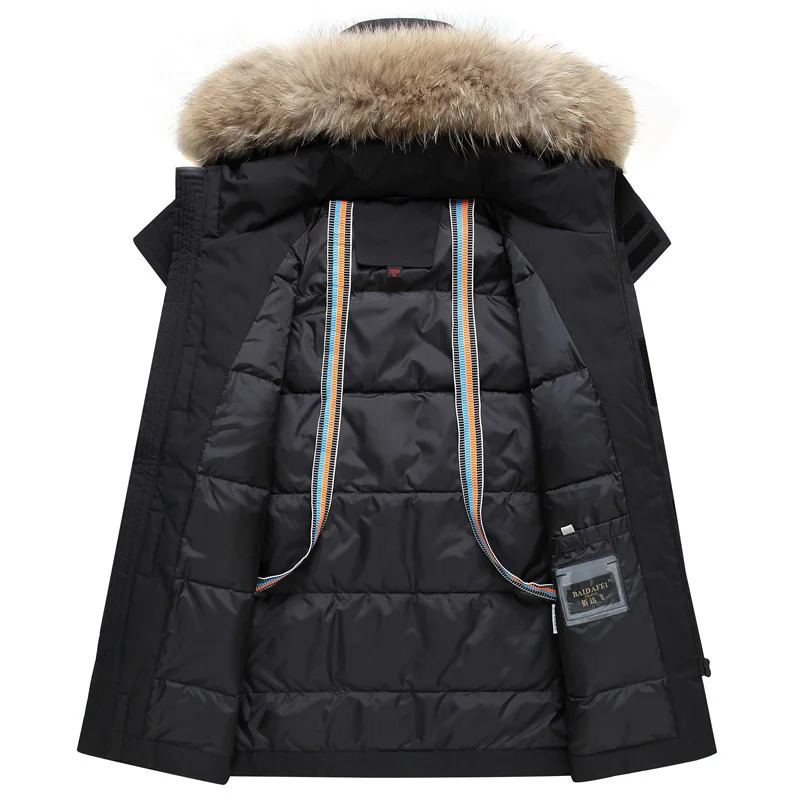 Men's Vests Down Jacket Men With Fur Collar Hooded Warm Winter Coat Women 90 White Duck Long Parka Hight Quality Puffer Man 231020