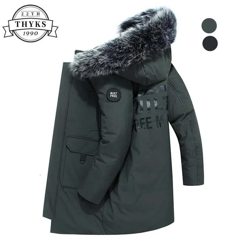 Men's Vests Winter White Duck Down Jacket Men Thicken Warm Puffer Jackets Male Casual Hooded Coat Fur Collar MidLength Windbreaker 231020