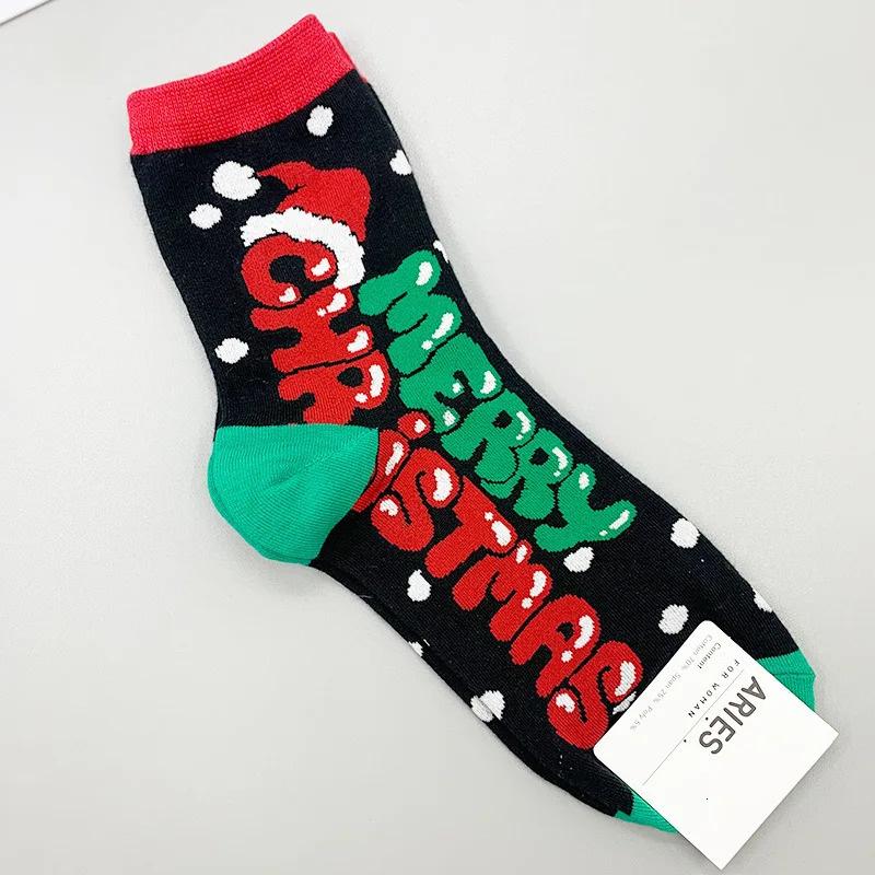 Kids Socks 3Pairs Korean Dongdaemun Autumn Winter Funny Christmas Letter Stockings Cute Korean Mid-tube Socks 231020