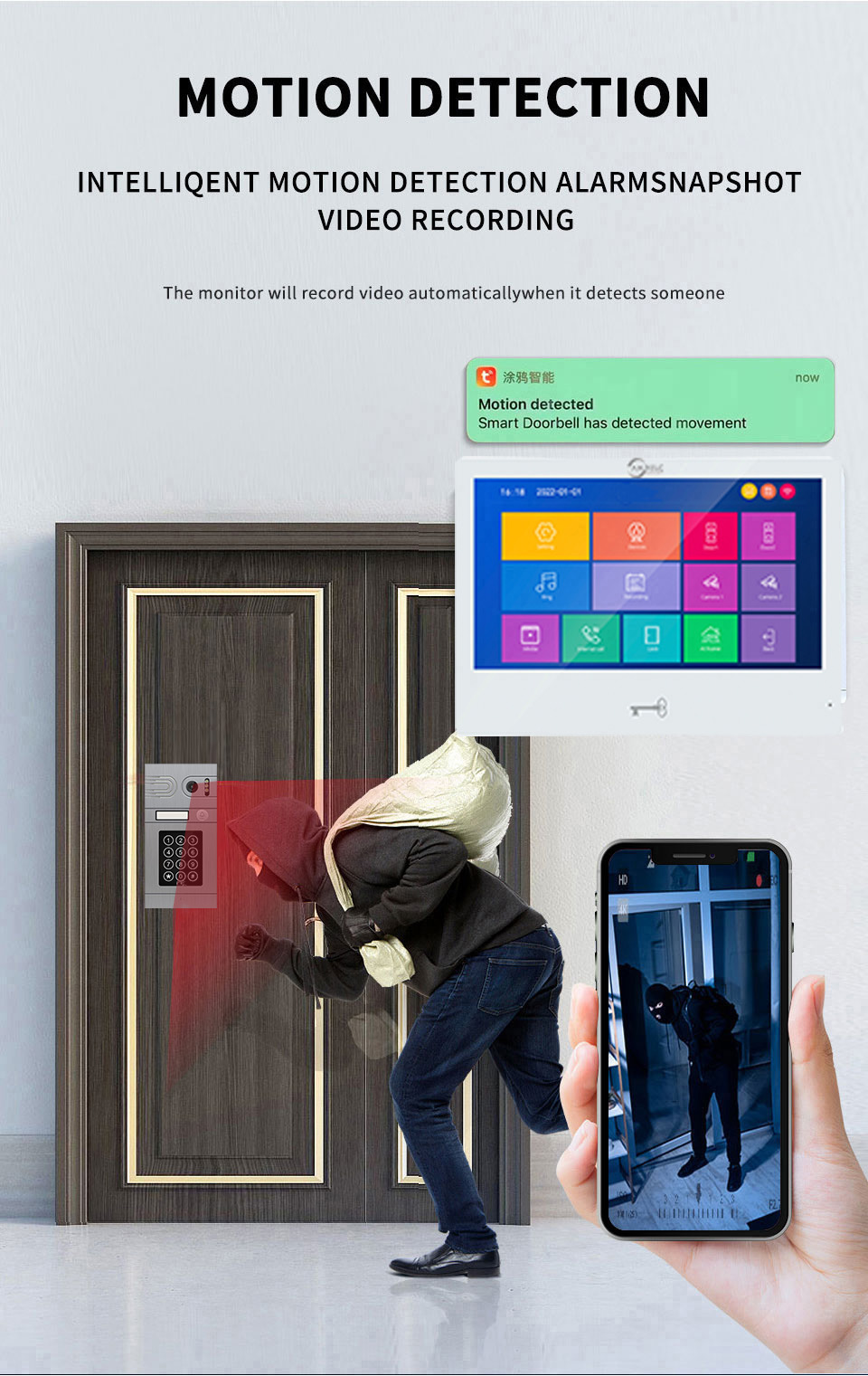 smart home 10 inch wired video door phone intercom system video doorbell ir night vision dualway intercom for home apartment security