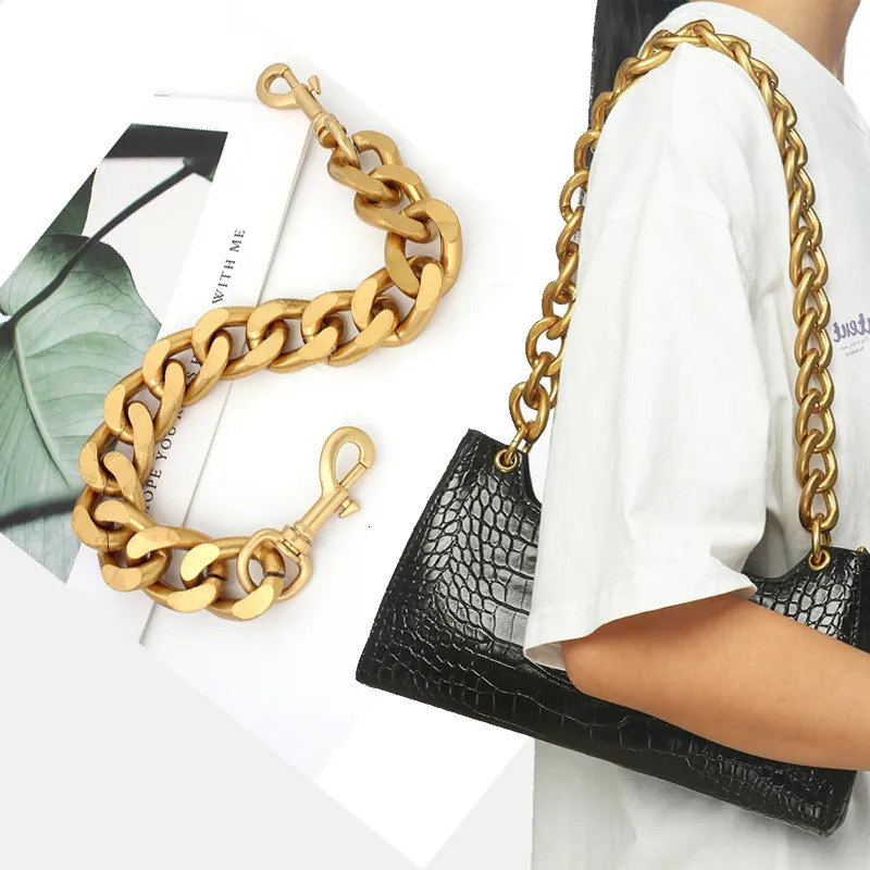 Bag Parts Accessories DIY Heavy Chunky Alloy Metal Purse Handle Bag Chains Charms Straps Replacement Handbag Accessories Decoration Gold 231020