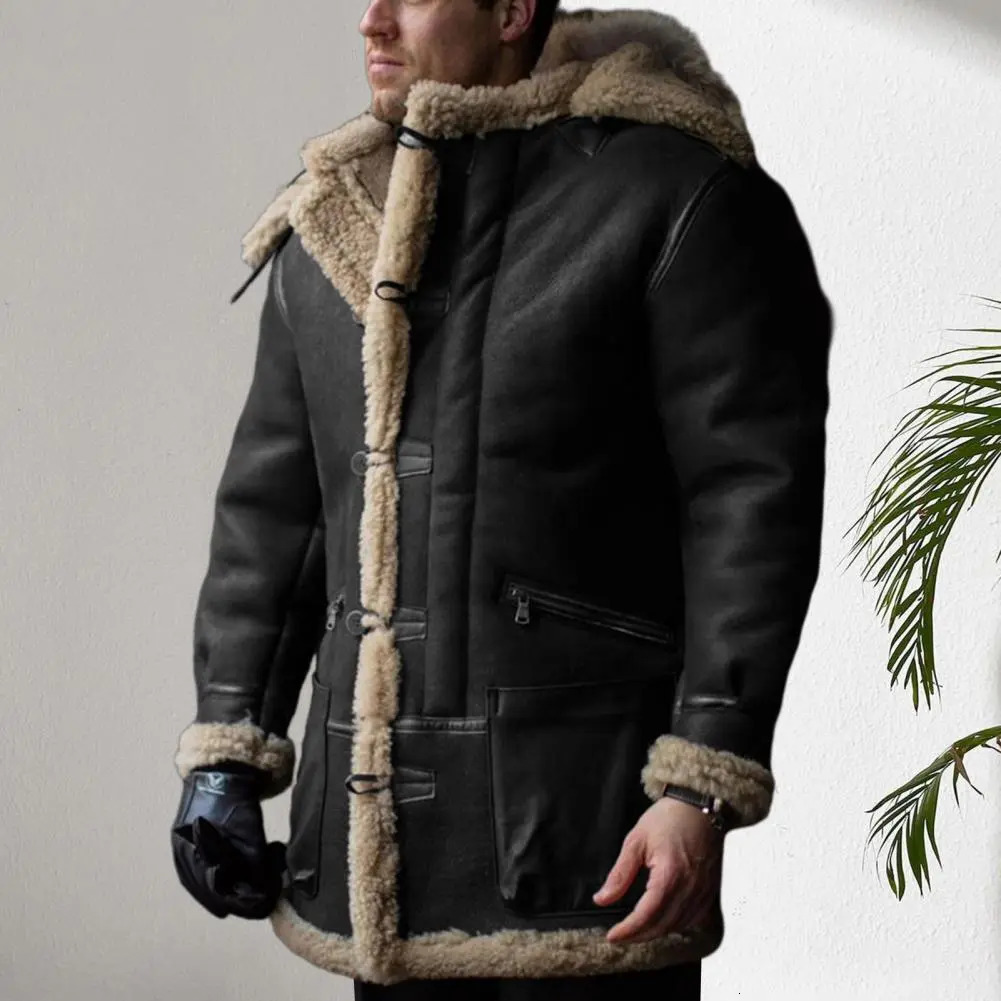 Men's Leather Faux Men Autumn Winter Thicken Warm slim fit Hooded Jackets Outwear Hip Hop Coat Male Teen Casual Jacket Colorful S5XL 231020