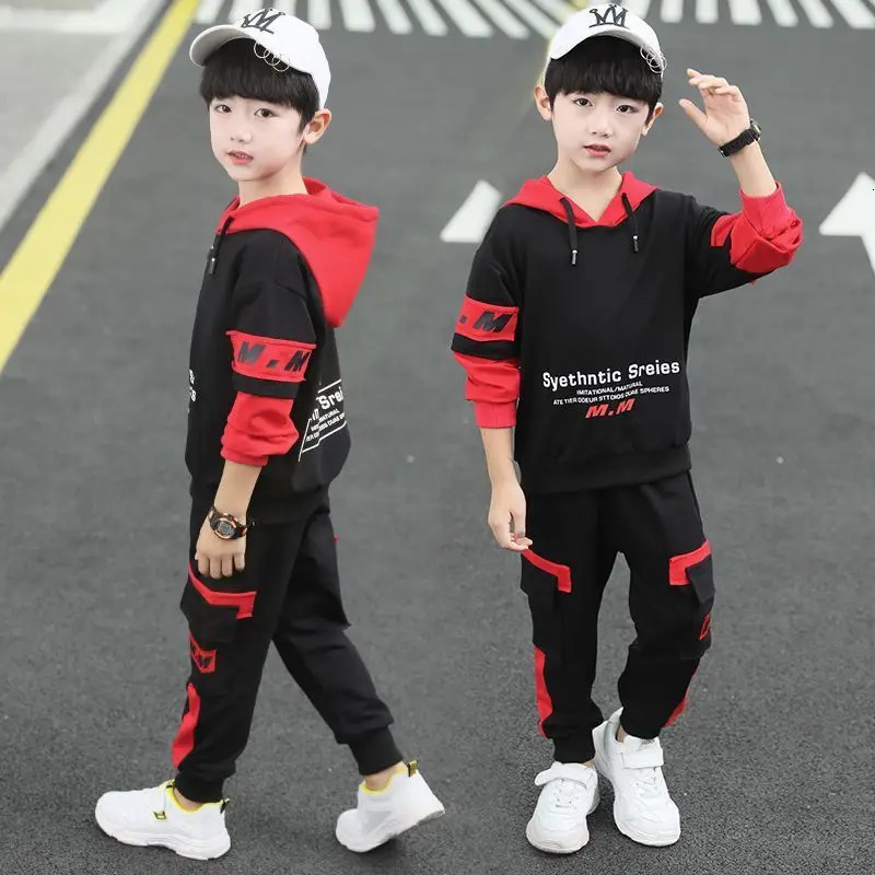 Clothing Sets Spring Autumn Teen Boys Clothing Sets Fashion Hoodie Jackets Pants Sports Childrens Clothes Kids Tracksuit 5 6 8 10 12 Years 231020