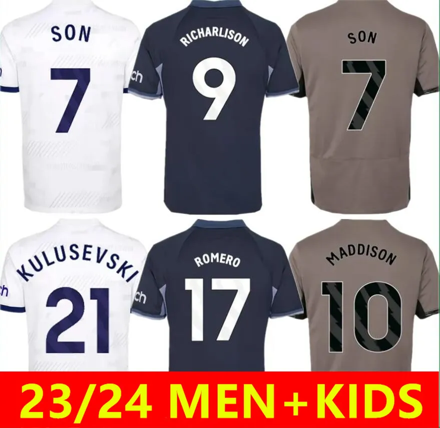 2023 2024 MADDISON SON Soccer Jerseys ROMERO KULUSEVSKI RICHARLISON KULUSEVSKI 23 24 SPURS VAN DE VEN BISSOUMA JOHNSON Football shirt Men kids