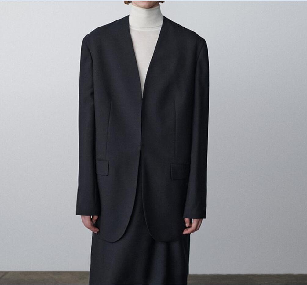 Th * row Wool Blended Classic Top 2023 Spring and Autumn New Mohair Ultra Simple Fashion Fie Suit Coat