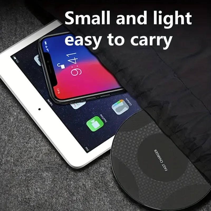 Cell Phone Mounts Holders 10W Wireless Charger Pad Stand Desktop Ultra thin Mobile Fast Charging Dock Station For 231019