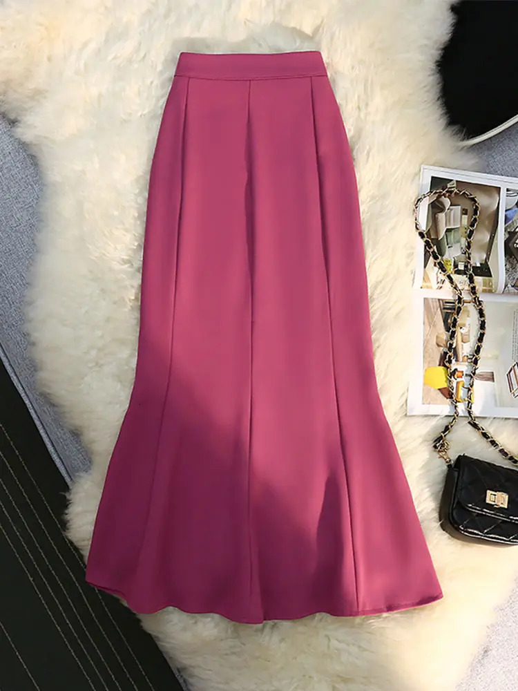Skirts Elegant Mermaid Skirt for Women Spring Summer High Waist Korean Fashion Midi Office Work Trumpet Pencil Female 231019