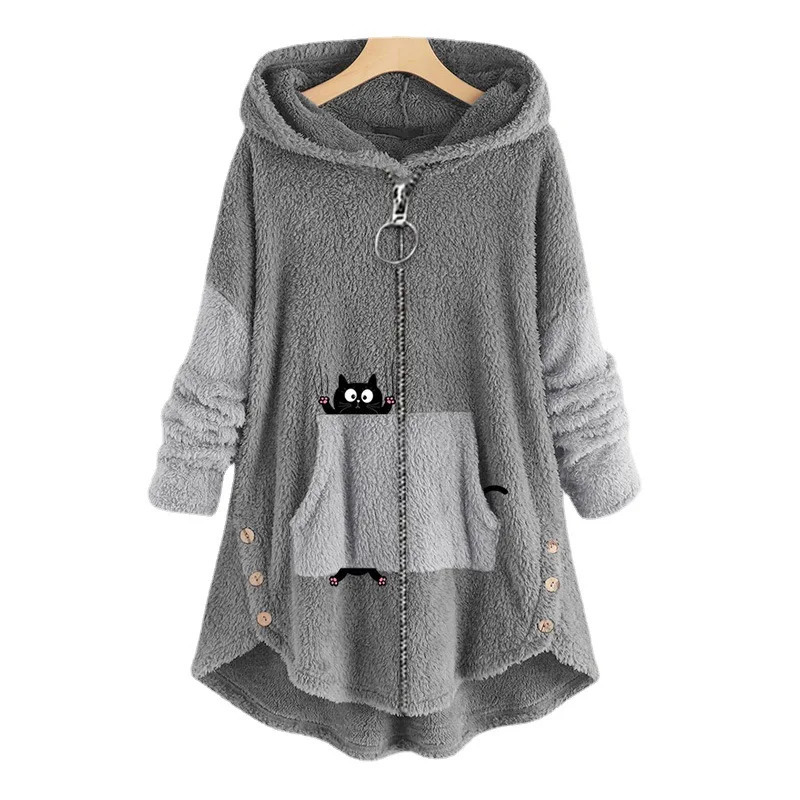 Women's Wool Blends Winter Casual Hooded Loose Women's Woolen Coat 231020