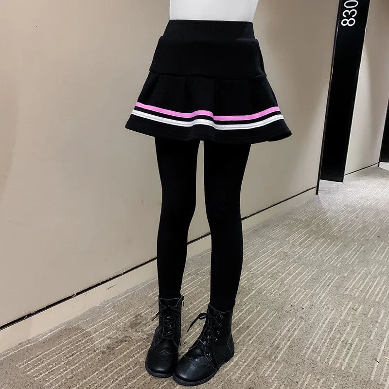 Pantskirt Spring Aurumn Gilrs Stripe Thin Leggings Girls Skirt-pants Cake Skirt Children 3-14 Year Pants Kids Leggings 231020