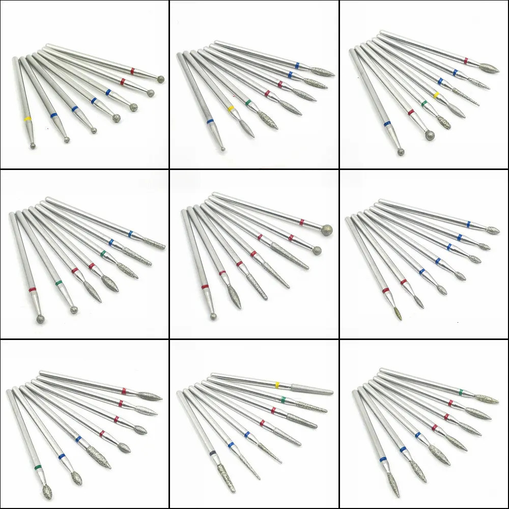 Nail Manicure Set 7pcs Diamond Drill Bit Rotary Electric Milling Cutters For Pedicure Files Cuticle Burr Tools Accessories 231020