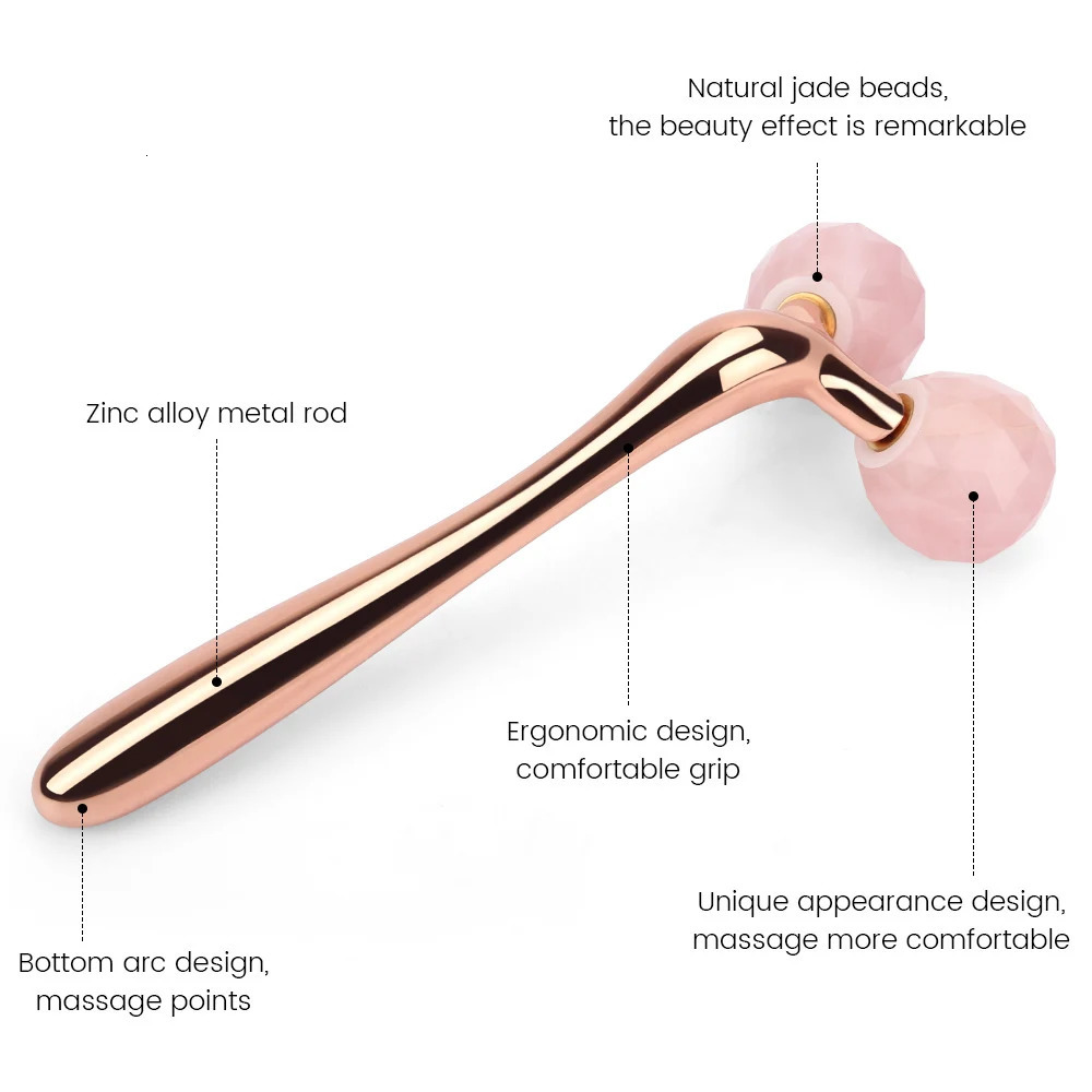 Eye Massager 3D Face Massager Rose Quartz Jade Roller Pink Roller Nature Stone Heathy Beauty Tools Skin Care Tools for Women 231020