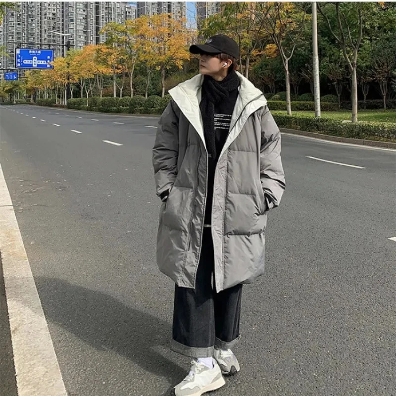 Men's Vests Autumn Winter Long Down Jacket Men Puffer Windproof Windbreaker Pocket Thickened Korean Clothing Hooded 231020