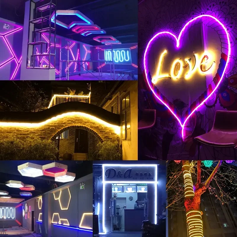 50M Roll LED Neon Lamp 12V 6*12MM 2835 Silicone Waterproof Flexible Cutting DIY Strip Light