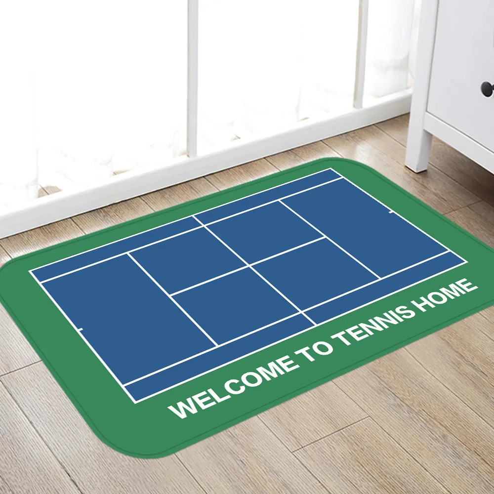 Carpet Anti-skid Tennis Court Doormat Flannel Water-absorbing Rug Home Bathroom Mat Floor Balcony Rugs Kitchen Mat Home Entrance Indoor 231021