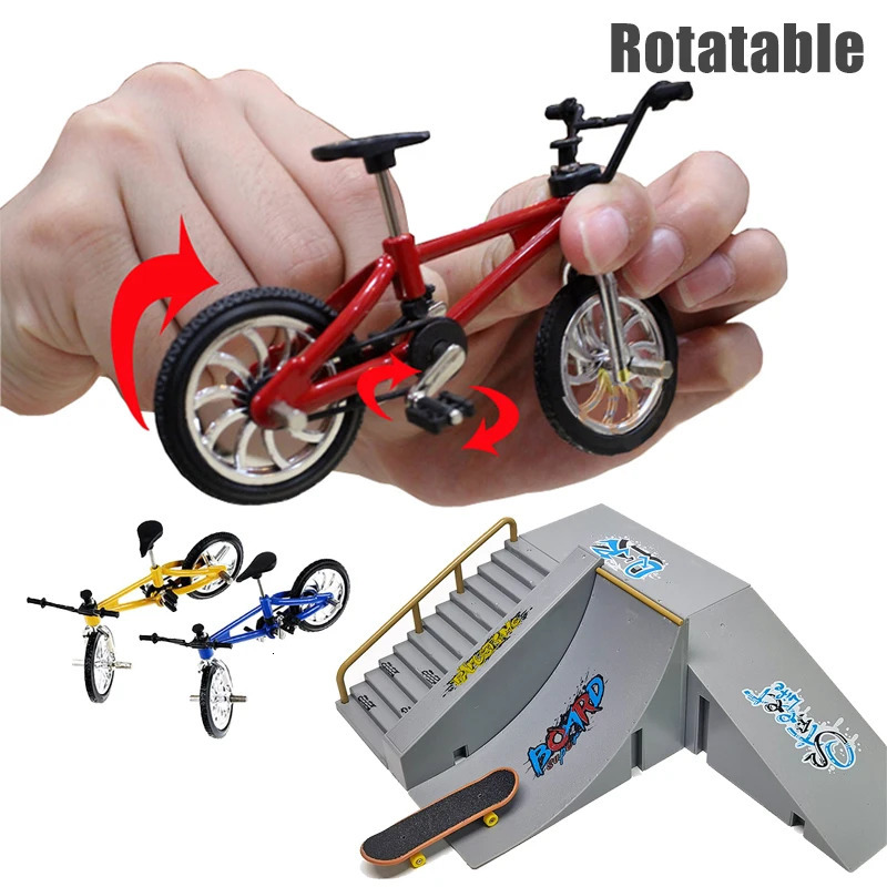 Novelty Games Tech Finger Skateboard Kit Bike BMX Mini Two Wheel Scooter Board Skate Fingers Sport Training Props Ramps Park Toys 231021bj