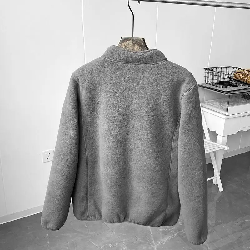Mens Jackets Winter Fleece Jacket Solid Color Sherpa Casual Coat Thick Warm Stand Collar Zip Up Outdoor Windbreak soft Comfortable 231020