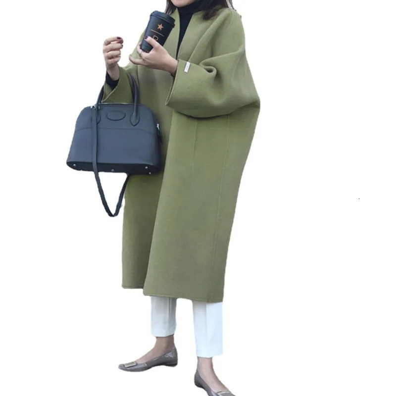 Womens Wool Blends Autumn and winter explosive woolen coat womens long solid color straight 231020