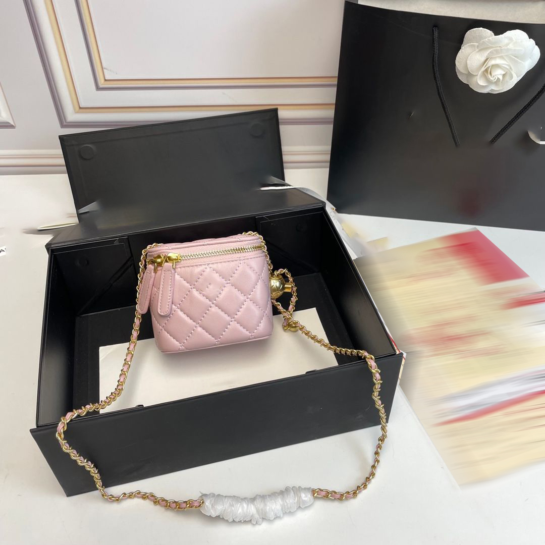 Sac cosmétique de haute qualité Femme Mini Sac de toilette Luxury Sac à main Fashion Fashion Femme Couber Crossbody Sac Black Sac à bandoulière