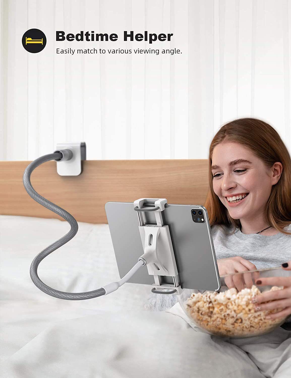 Tablet Holder Stand Flexible Arm Clip Tablet Mount For 4.7-10.5" Devices iPhone 14 15 iPad Air Mini Pro 10 9 8 7 Switch Galaxy Tabs S5 e S6 S7 S8