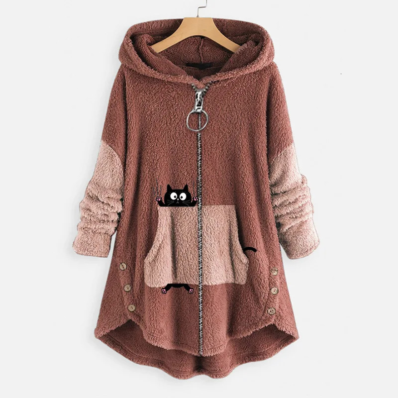 Women's Wool Blends Winter Casual Hooded Loose Women's Woolen Coat 231020