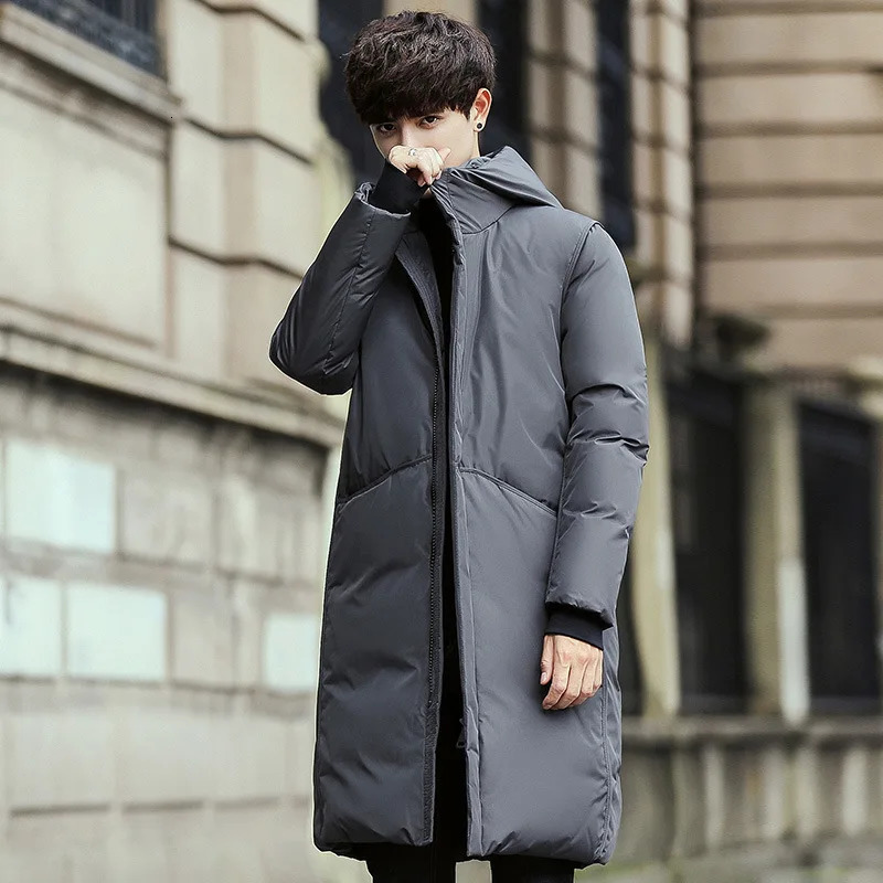 Men's Vests Winter Fashion Clothing Long Hooded Down Jacket Youth Male Warm White Duck Puffer Jackets Outdoor Windbreaker 231020