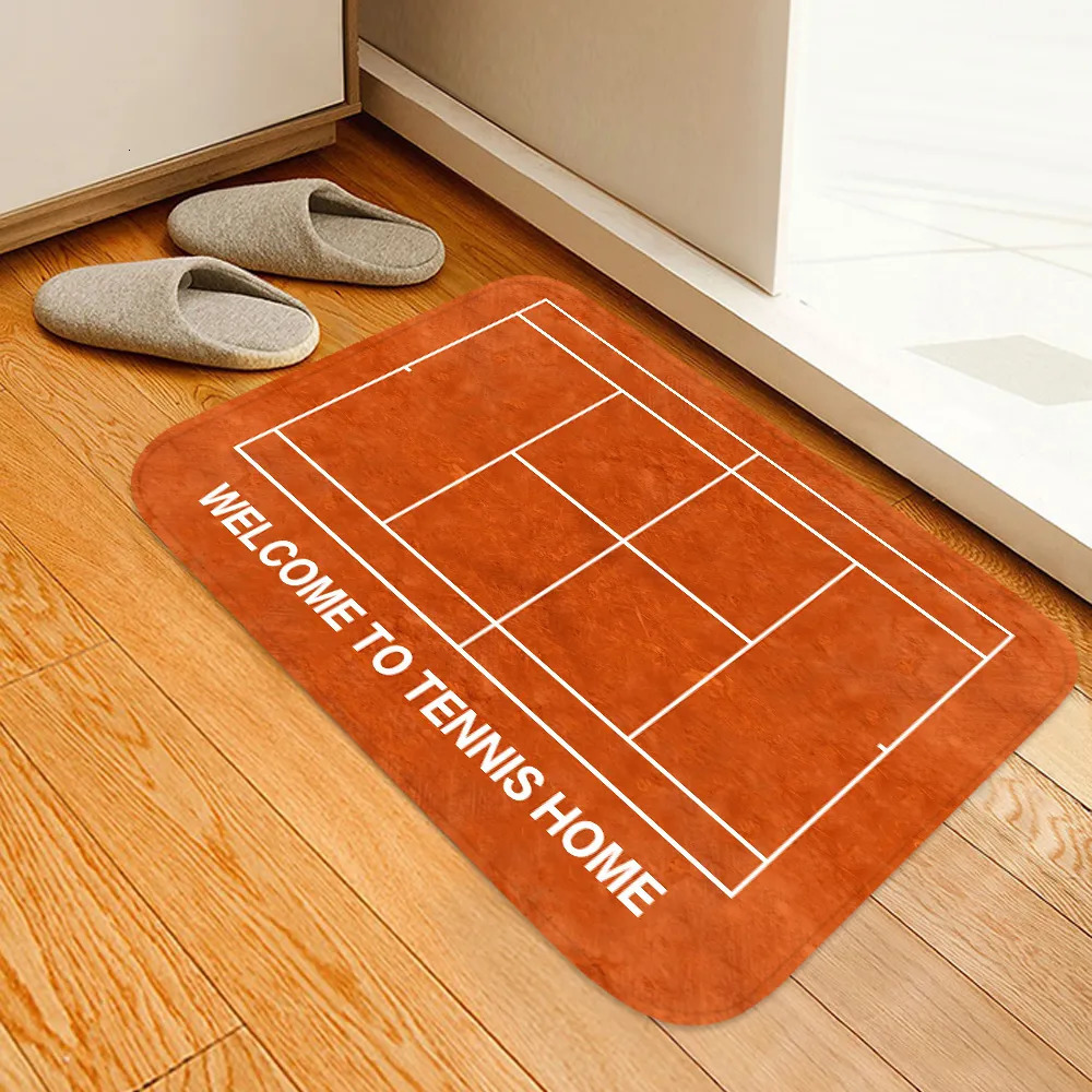 Carpet Anti-skid Tennis Court Doormat Flannel Water-absorbing Rug Home Bathroom Mat Floor Balcony Rugs Kitchen Mat Home Entrance Indoor 231021