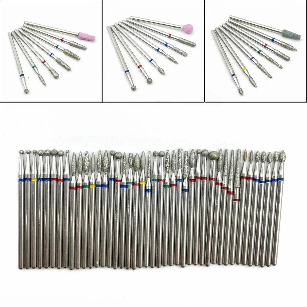 Nail Manicure Set 7pcs Diamond Drill Bit Rotary Electric Milling Cutters For Pedicure Files Cuticle Burr Tools Accessories 231020