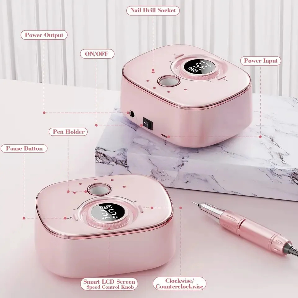 Nail Manicure Set Electrical File for Acrylic NailElectric Machine Portable Milling Cutter 231020