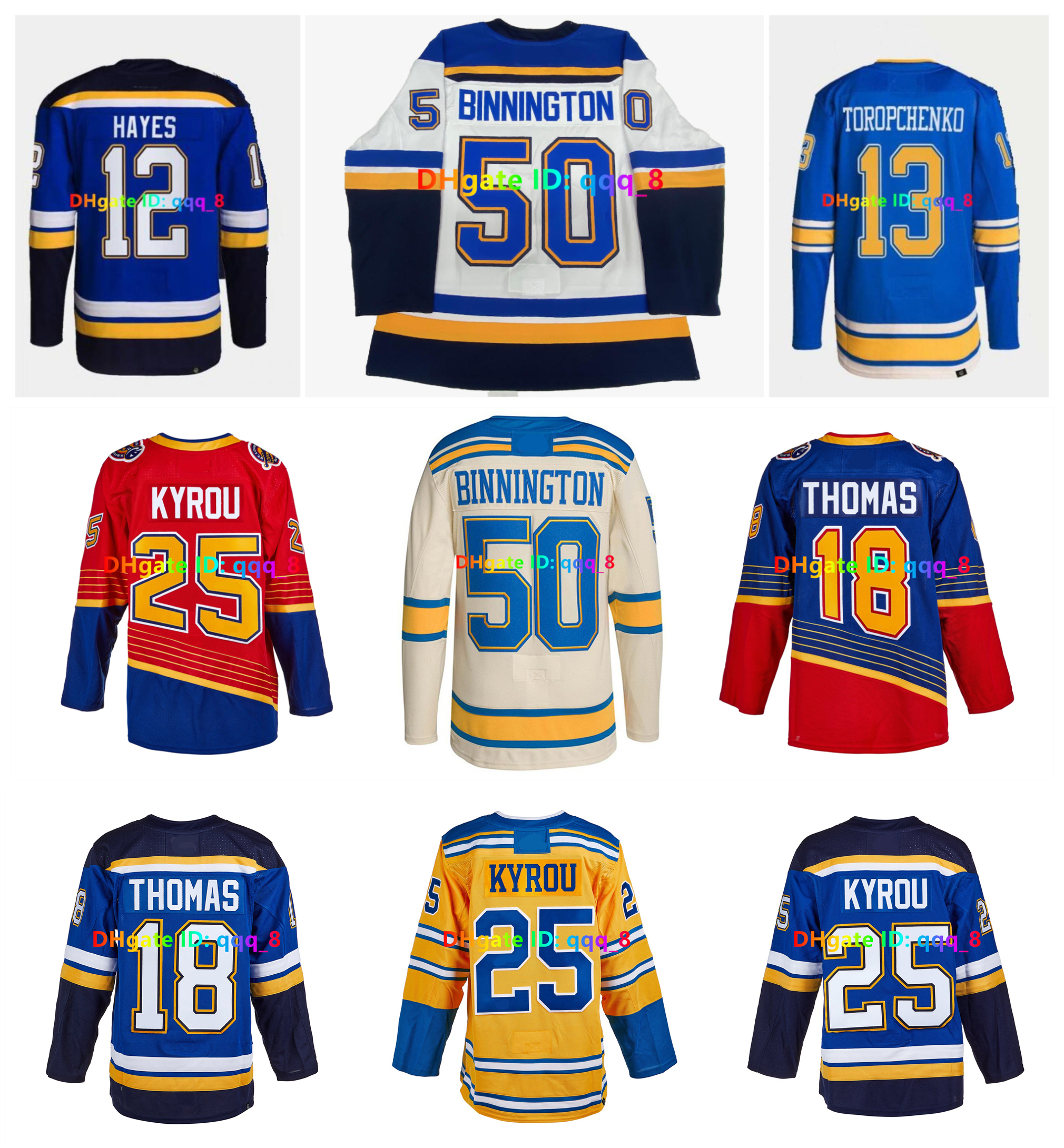 Robert Thomas Holloway St. Blues Winter Classic Hockey Jersey Reverse Retro Binnington Kyrou Philip Broberg Colton Parayko Sundqvist Tage Thompson Schenn Size S-3XL