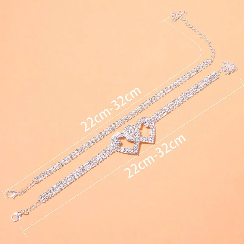 Anklets Beautiful Cubic Zirconia Chain Anklet for Women Fashion Silver Color Ankle Bracelet Barefoot Sandals Foot Jewelry