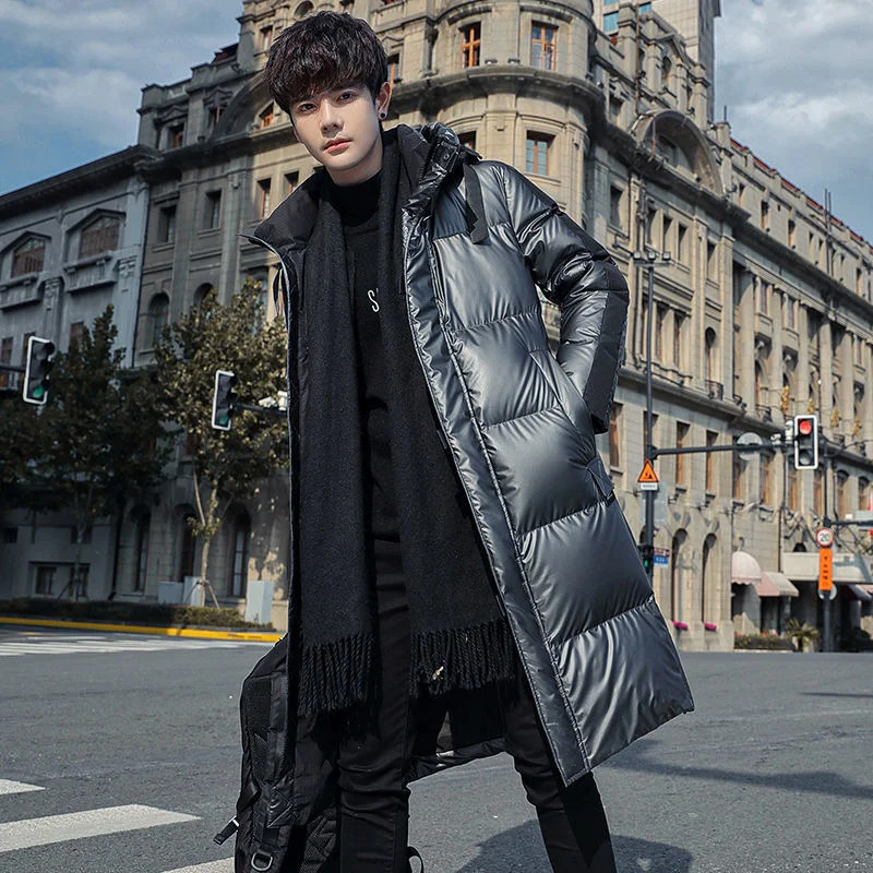 Men's Vests Men Winter Down Jacket Fashion White Duck Thick Warm Clothing Extended Section Parka 231020