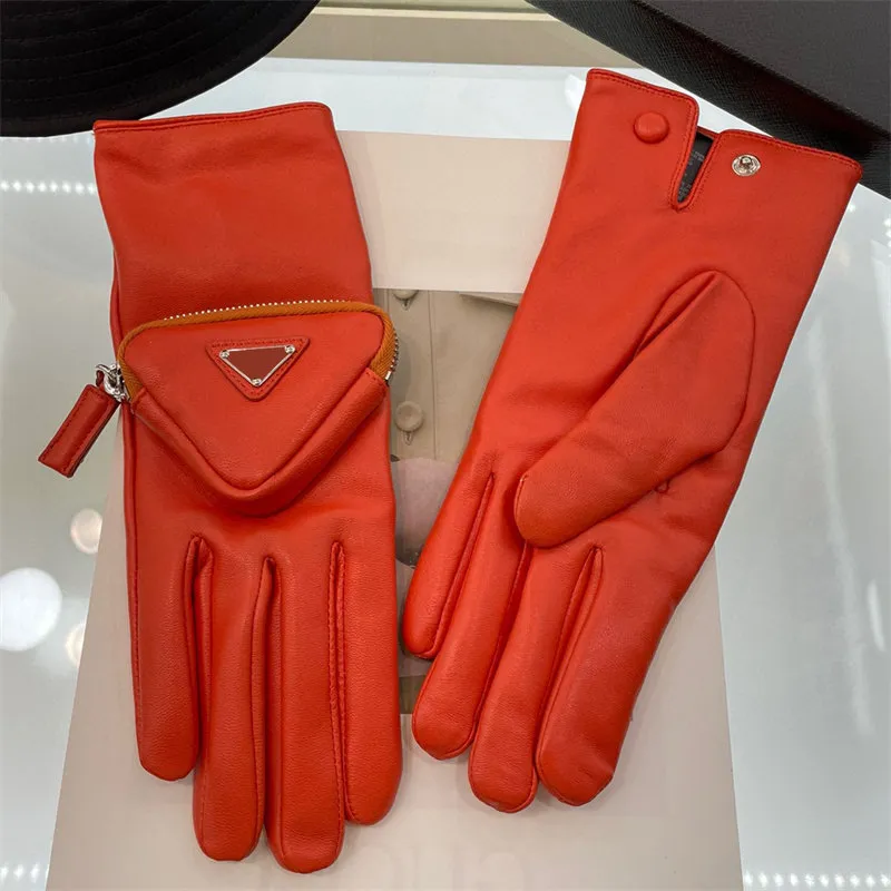 Designer Man Glove Winter Leather Warm Finger Gloves with coin bag Women Luxurys Designers Mittens Open-palm Motorcycle Gloves P Sport Mitts Baseball G5