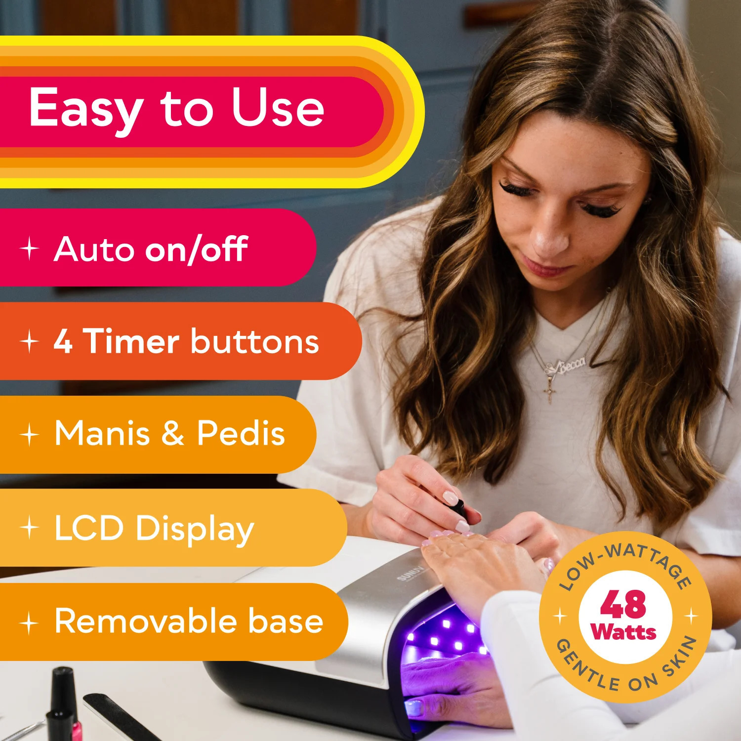 Nail Dryers SUNUV SUN3 Dryer Smart 2 0 48W UV LED Lamp with Timer Memory Invisible Digital Display Drying Machine 231020