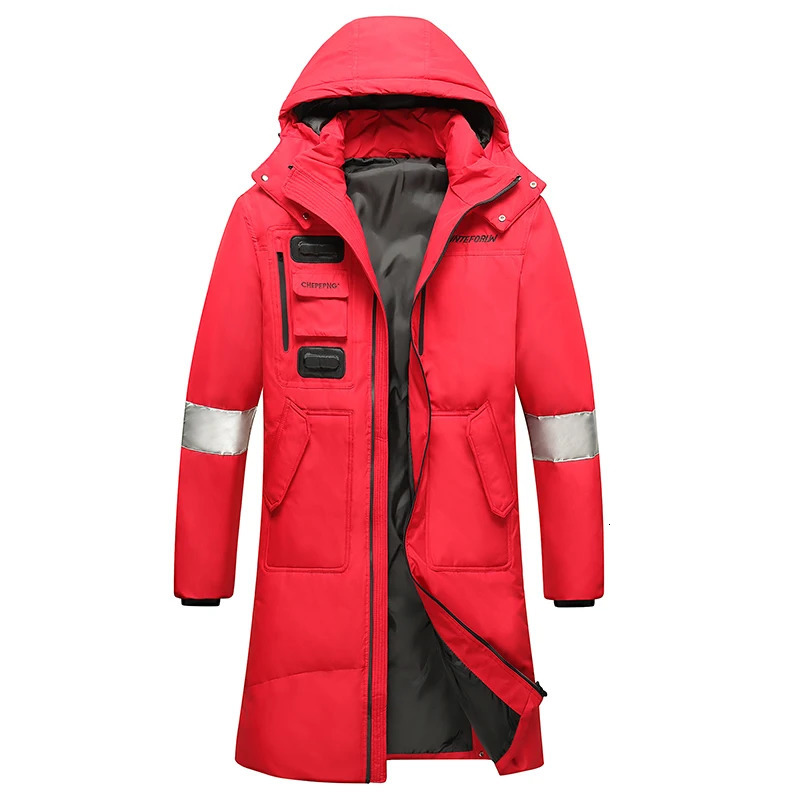 Men's Vests Winter Mens Down Jackets Fashion Long White Duck Jacket Men Warm Hooded Windbreak Outerwear Coats Clothing 231020