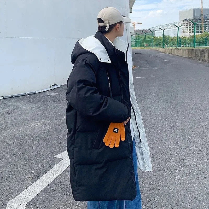 Men's Vests Autumn Winter Long Down Jacket Men Puffer Windproof Windbreaker Pocket Thickened Korean Clothing Hooded 231020