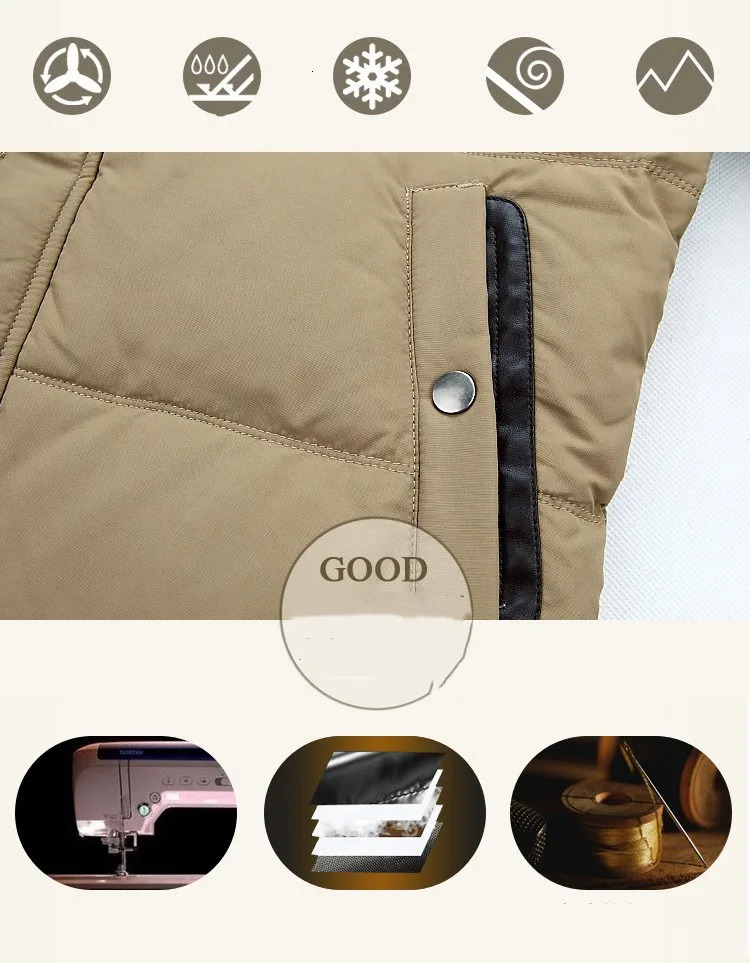 Men's Vests Thick Warm White Duck Winter Down Jacket Big Real Fur Collar Parka Male Autumn Casual Waterproof Outwear Coat 231020