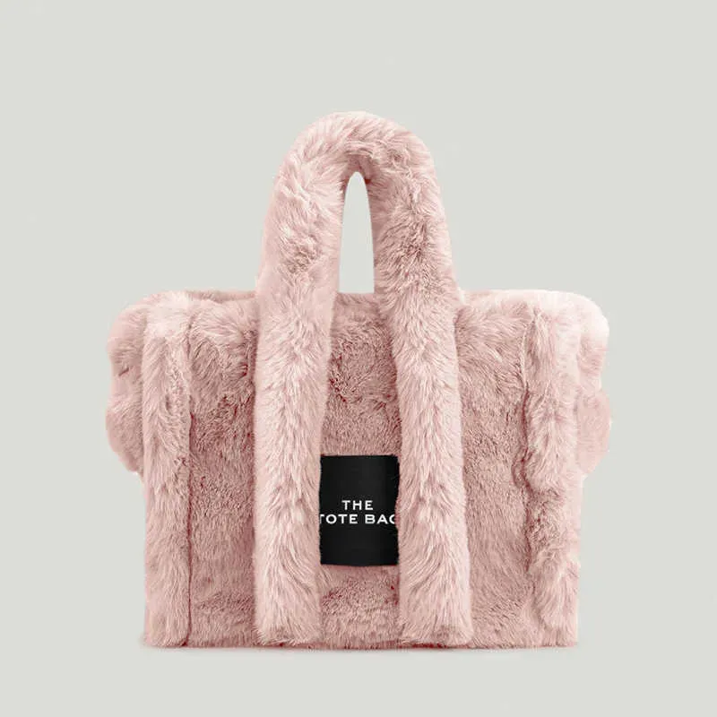 Faux Fur Large Tote Bag Top Quality Luxury Designer Women Handbags Pluffy Ladies Shoulder Crossbody Bags Plush Winter Purse G2310216PE-6