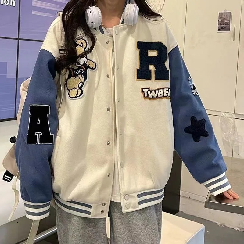 Jackets Autumn Baseball Clothes 10 12 Year For Teen Girls Clothing Students Loose Embroidery Jacket Female Coat Women Bomber Kids 231020