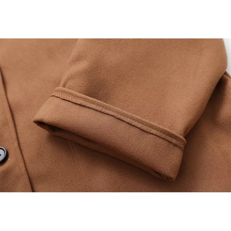 Women's Wool Blends Elegant Women Winter Warm Scarf Woolen Coat Long Sleeve Female Loose Jacket Outerwear 231020