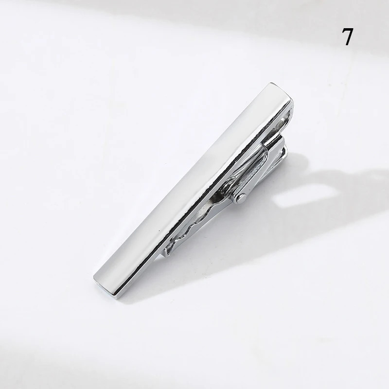 Cuff Links Metal Silver Color Tie Clip For Men Wedding Necktie Clasp Gentleman Ties Bar Crystal Pin Mens Accessories 231020