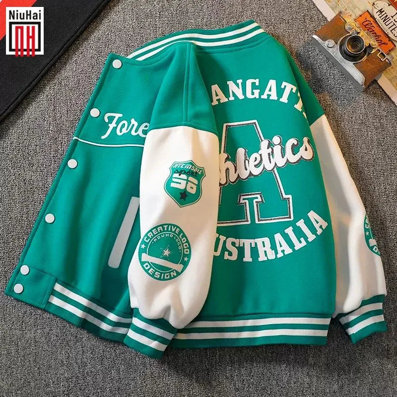 Jackets Autumn Winter Baseball Green Jacket Coat Kids Fashion Clothes For Teens Girls Boys Cardigan 4 To 12 Children Outwear Bomber 231020