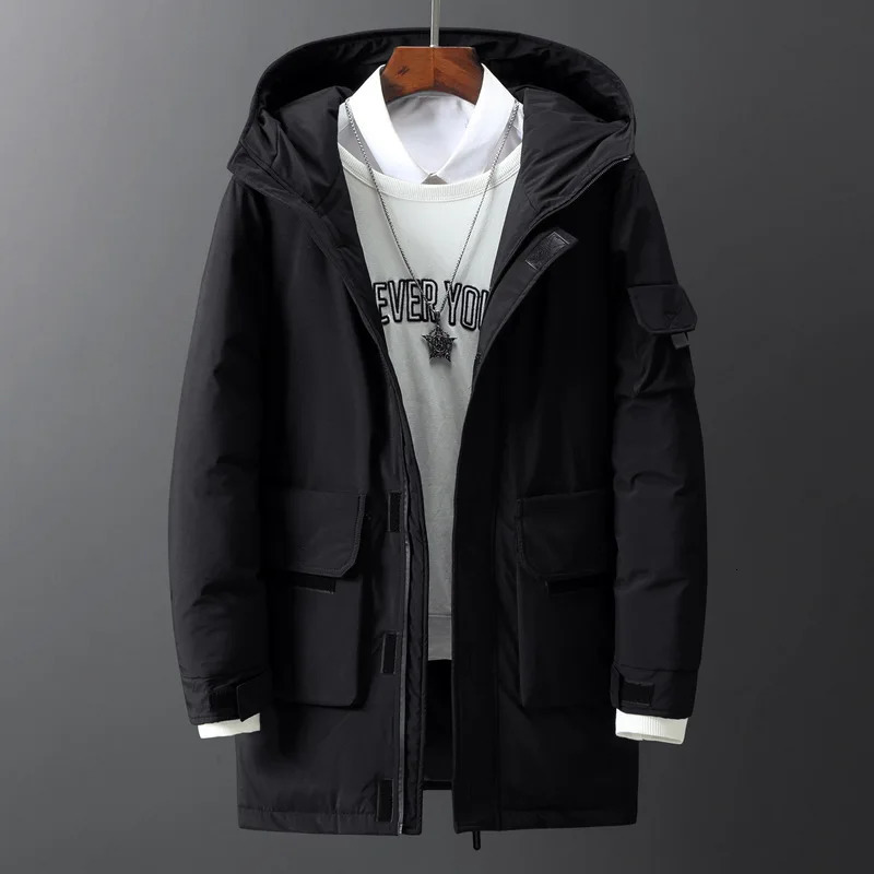 Men's Vests Winter Long Down Jackets Casual Slim Hooded Thick Warm Outwear Coats Outdoor Camo Print Windproof Parkas 231020
