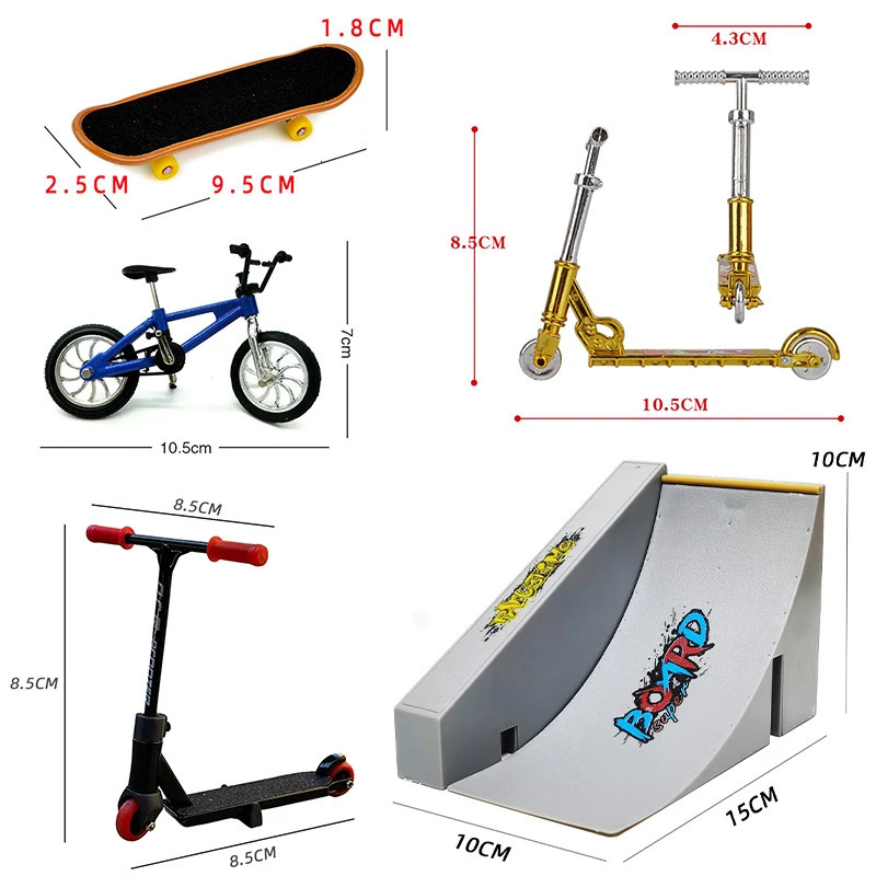 Novelty Games Tech Finger Skateboard Kit Bike BMX Mini Two Wheel Scooter Board Skate Fingers Sport Training Props Ramps Park Toys 231021bj