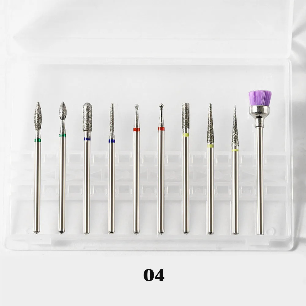 Nail Manicure Set 10Pcs box Multi Functional Cutters Electric Drill Bits For Pedicure Tungsten alloy Grinding Head Tools 231020