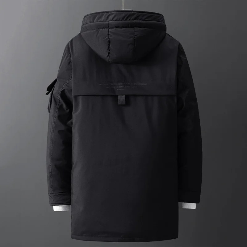 Men's Vests Winter Long Down Jackets Casual Slim Hooded Thick Warm Outwear Coats Outdoor Camo Print Windproof Parkas 231020