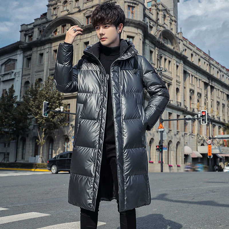 Men's Vests Men Winter Down Jacket Fashion White Duck Thick Warm Clothing Extended Section Parka 231020