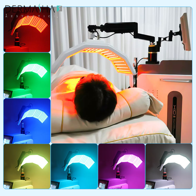 Newest 7 Color Led Light Therapy Pdt Led Facial Photodynamic Therapy For Skin Rejuvenation Led Red Blue Orange Led Face Light Therapy