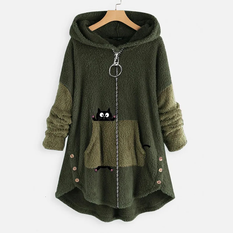 Women's Wool Blends Winter Casual Hooded Loose Women's Woolen Coat 231020