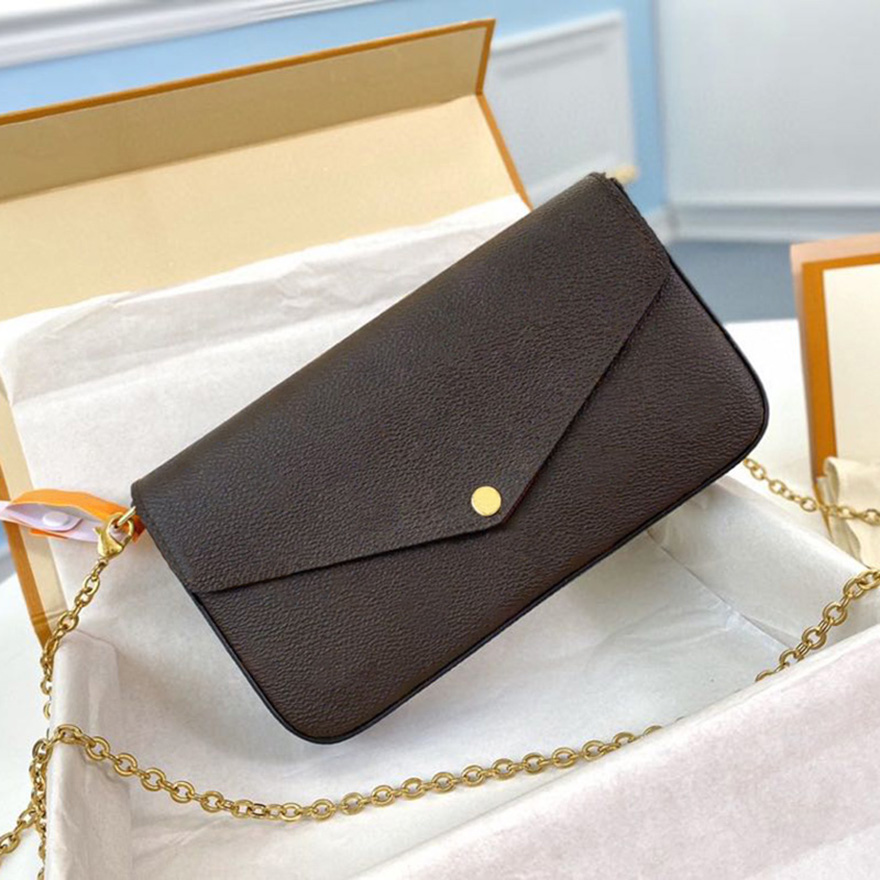 Designer Envelope Bag 21cm Luxury Wallet On Chain Crossbody Bag 10A Top Quality Mini Shoulder Bag Canvas Flower Purse Pochette Felici e Chain Bag M81896 With Box L010A